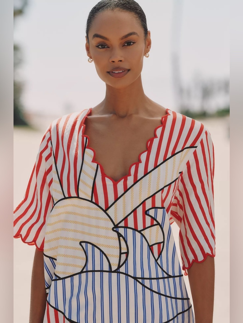 Farm Rio: Navy Stripes Mini Dress - Picture 4 of 10